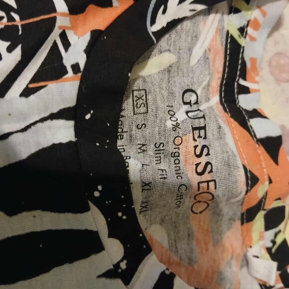 New T-shirt GUESS ECO Black color with stripes slim fit. - Picture 7 of 8